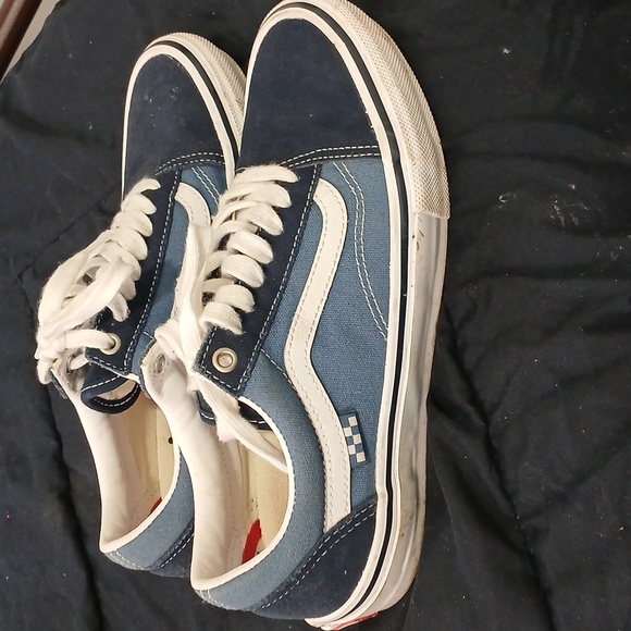 Vans Old Skool Denim Blue White Skate Sneakers Shoes 7.5 in New condition - Picture 4 of 7